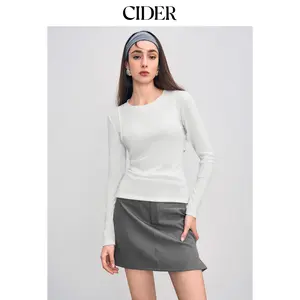 Cider [size 2-10] Round Neck Cut Out Solid Long Sleeve Top SummerFinds