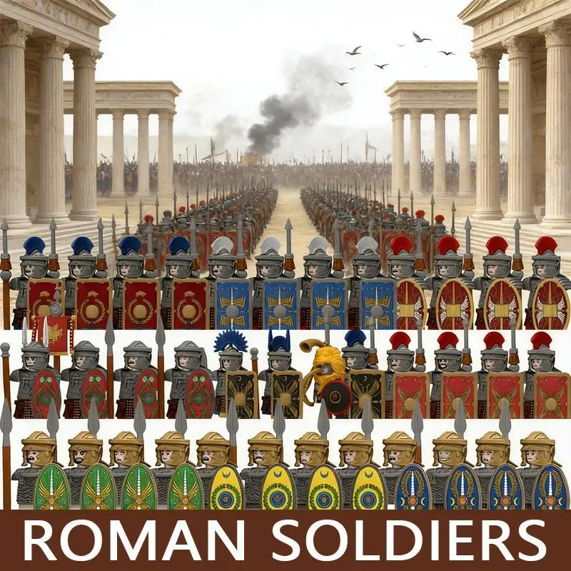 Medieval Military Series Building Blocks Toy Set - Castle, Roman Soldiers, Heavy Armor Warriors, Infantry, Knights, Swords - 2026 Hot Item, Gift for 3-4 Years Old, Suitable for All Seasons
