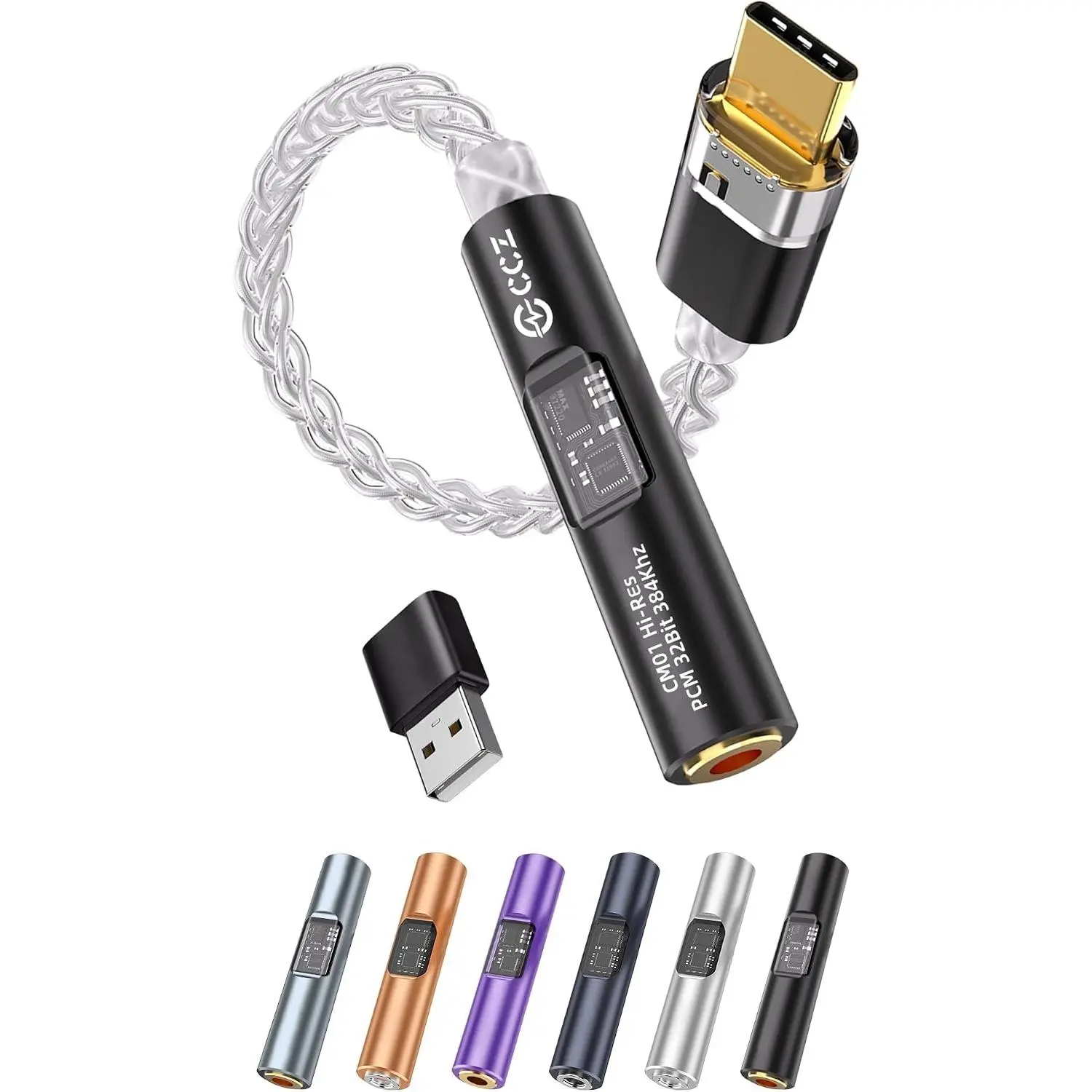 2026  USB C DAC Audio Adapter with Headphone Amplifier, USB C to 3.5mm Audio Adapter for Wired Headphones, Hi-Res Type C DAC Compatible with  15, Android, Laptop & Tablet