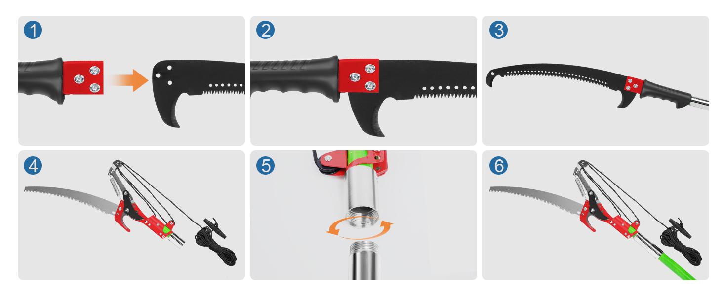 30 Feet Tree Pole Pruner Manual Branches Trimmer Tree Branch Garden Tools Loppers Hand Pole Saws Extendable Height