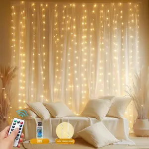 Fairy Curtain Lights Upgraded Tangle-Free Warm White USB Plug in 8 Modes String Hanging Lights with Remote for Christmas, Bedroom, Indoor, Outdoor, Weddings, Party (6.6FTx6.6FT)fidget toys