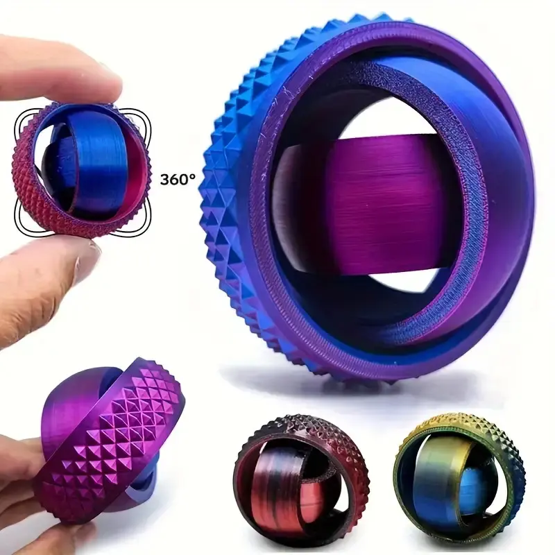 4pcsRotating Gyroscope Spiky Clicky Spinner Stress Relief Toy, 3D Finger Toy for Adults, Textured Fidget, Anxiety Fidgets, Perfect Christmas Gift, Birthday Present, Ideal Friend Gift