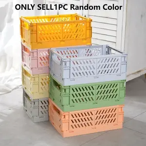 Mini Foldable Plastic Basket, Stackable Desktop Organizer for Home Kitchen Bedroom Bathroom Office, Perfect Gift for Friends Family