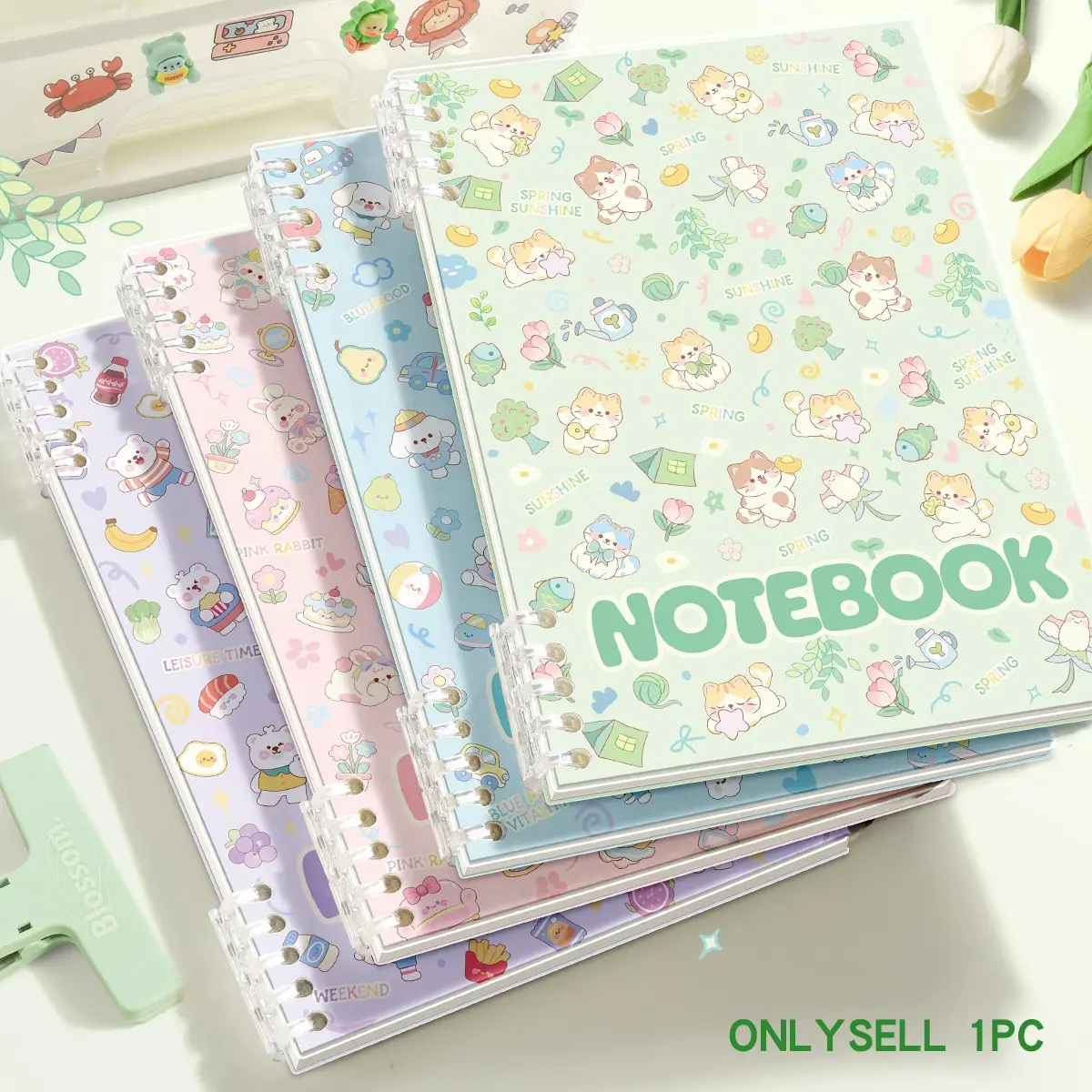 Aesthetic Floral & Animal – Cute Lined Journal, Spiral Bound Notepad, 120 Pages, A5/B5 for Note Taking, Writing, School & Office Supplies, Spiral Bound Notebook, Journals For Writing