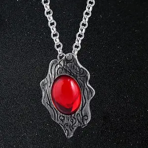 Devil Maycry Pendant Necklace Devil Hunter Dante Perfect Amulet Red Crystal Necklaces for Women Men Choker Jewelry