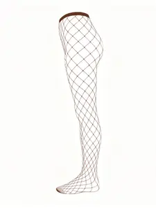 Women's Silver Color Geometric Stockings Tights, Fitted Natural Waist Design, Sexy Thin Nylon Leggings for Spring Summer