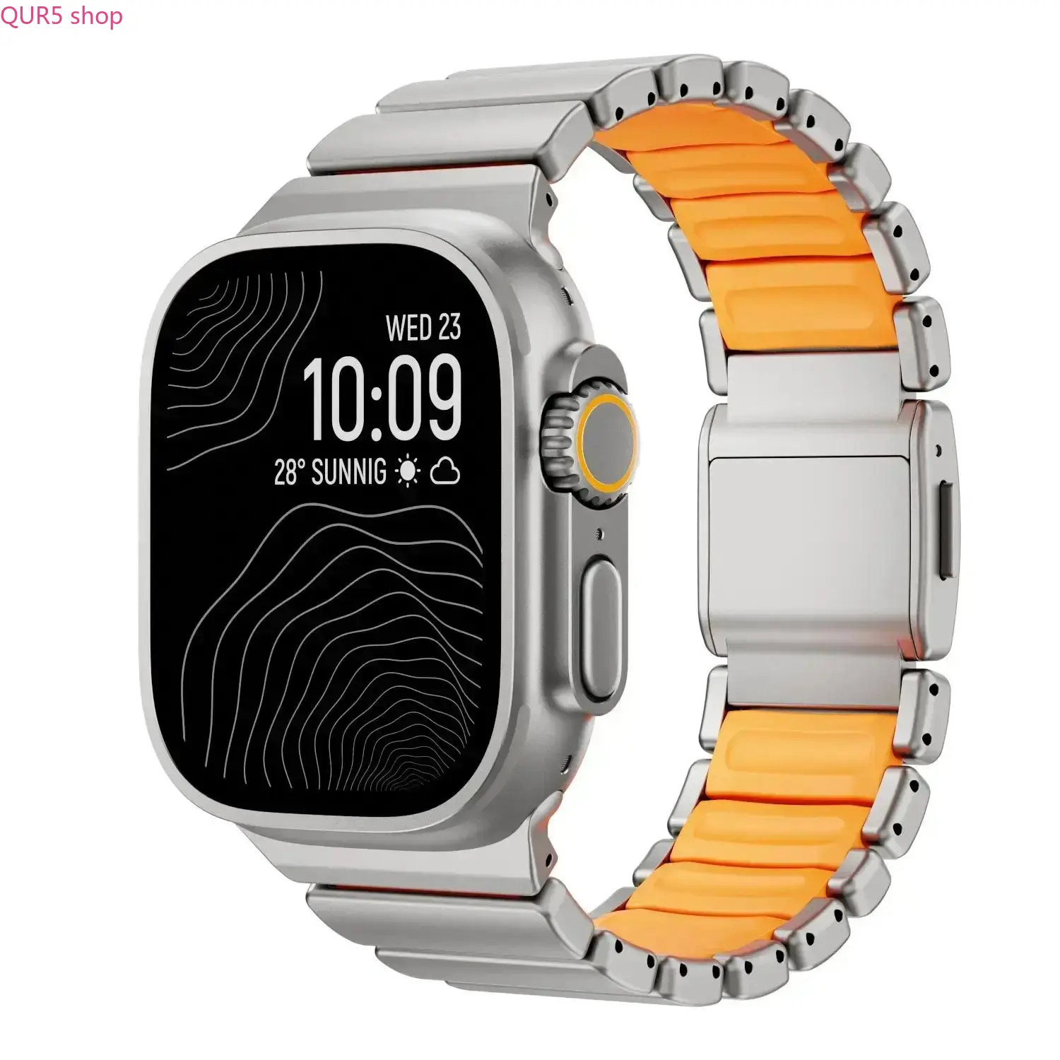 2026 Luxury Dual-Layer Titanium Silicone Link Apple Watch Band, Magnetic Clasp Metal Bracelet for Men & Women, Sizes 42/44/45/46/49mm, Compatible Ultra 1/2/3, Series 4–11 & SE, Breathable Hybrid Strap for Business, Sports & Daily Styling