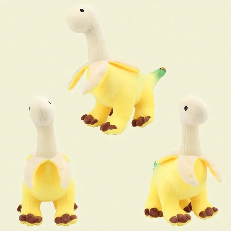 Cute Peeled Banana Brontosaurus Plush Toys Soft Stuffed Dragon Animals Peeled Banana Brontosaurus Toy Kawaii Gift for Kids