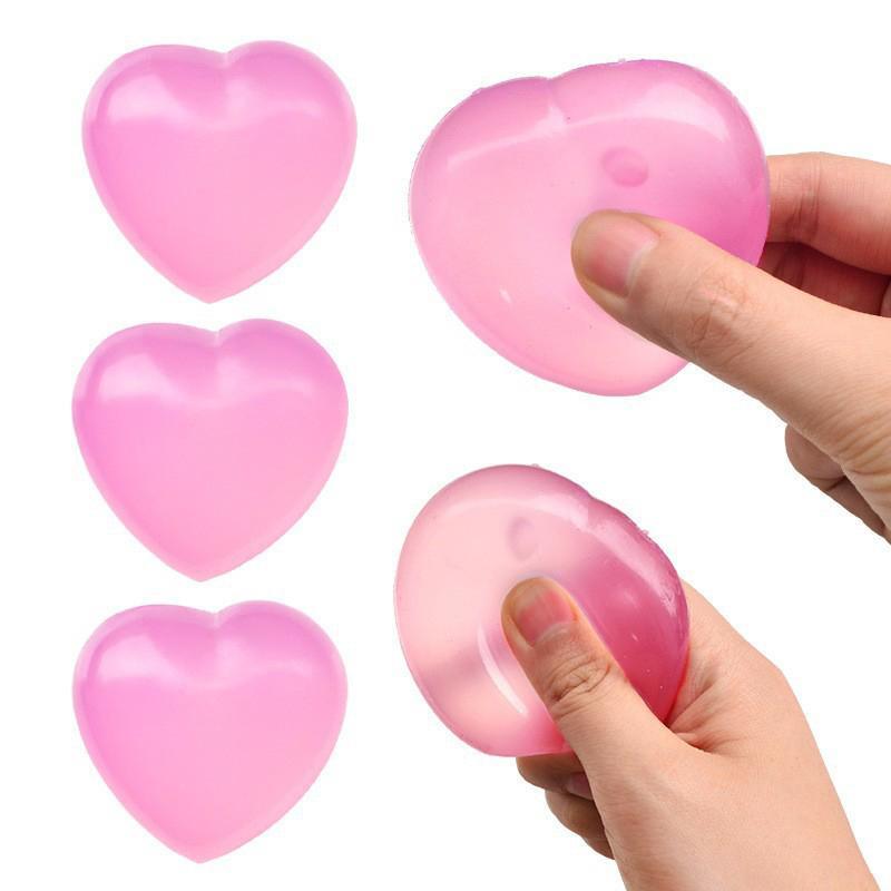 1Pc Changing Color Heart Squeeze Toy Sequins Love Fidget Toy Squishy Pinch Kneading Toy Stress Reliever Toy Kid Party Favor Heart Shaped Slow Rebound Toy