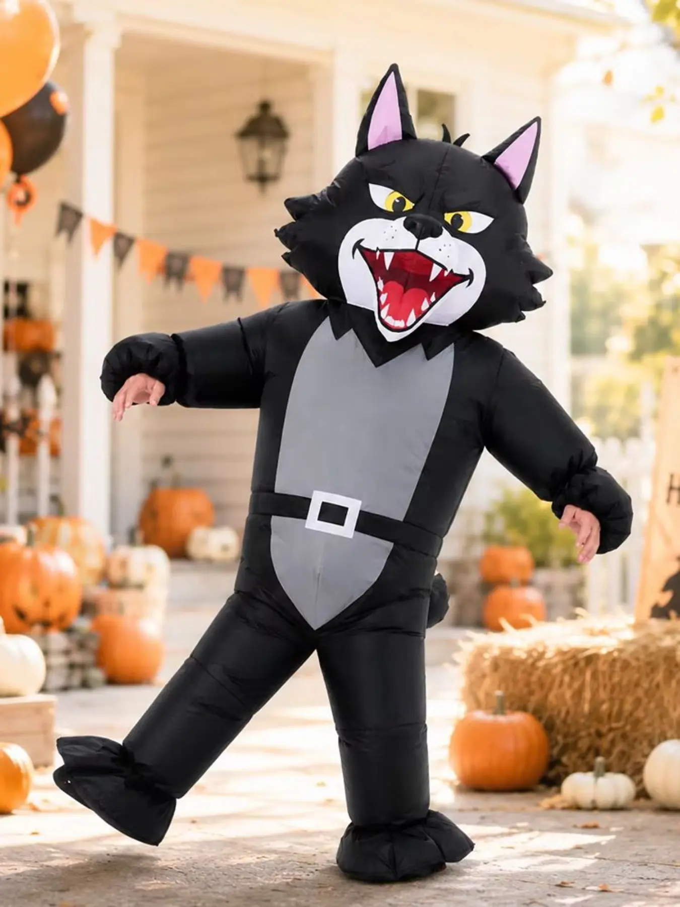 Inflatable Wolf Costume for Adults, Wolf Animal Costume, Halloween Costume for Party Cosplay Events, Blow Up Costume