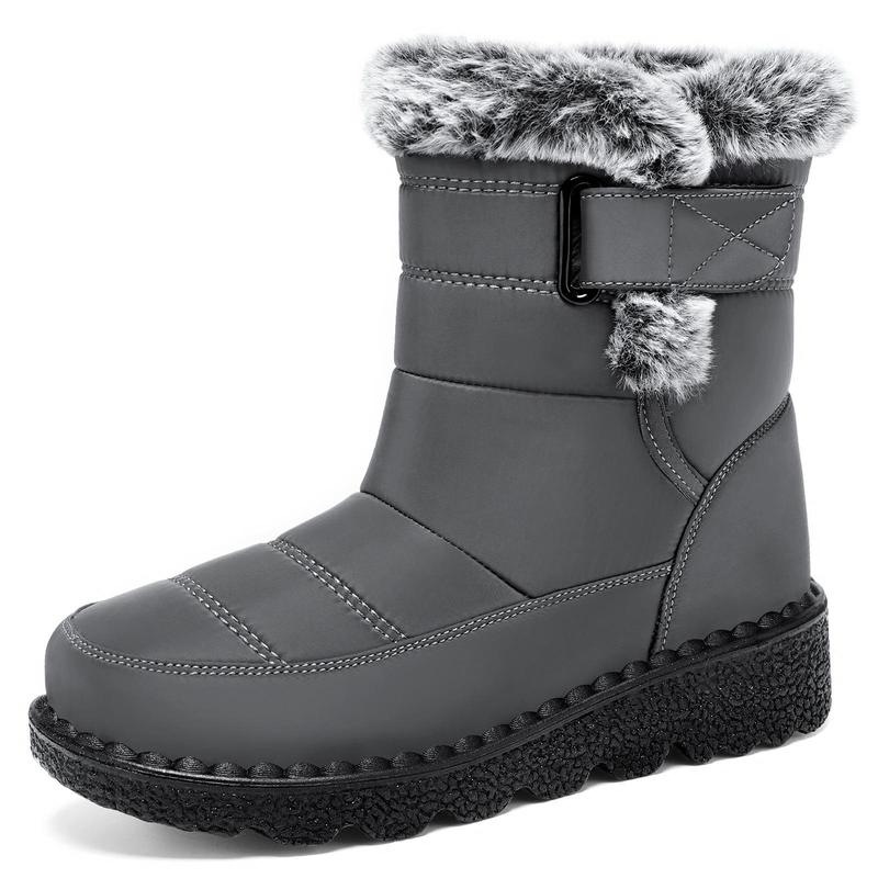 Snow Boots for Womens Winter Shoes: Warm Fur Lining Mid Calf Boots Women Anti Slip Waterproof Comfortable Outdoor Boot Women's Warm Winter Snow Boots Ankle Boots  for Outdoor Adventures