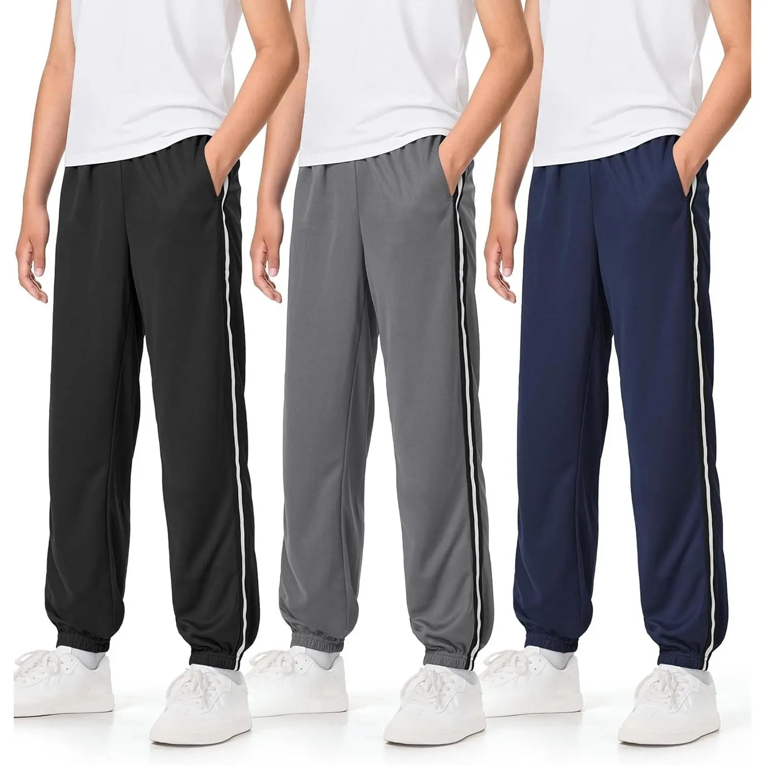 Boys Sweatpants 3 Pack Kids Mesh Quick Dry Athletic JoggersGift
