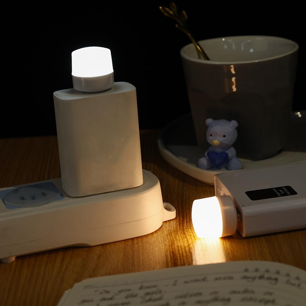 1-10Pcs Mini USB Night Light Warm White Eye Protection Book Reading Light USB Plug Computer Mobile Power Charging LED Night Lamp
