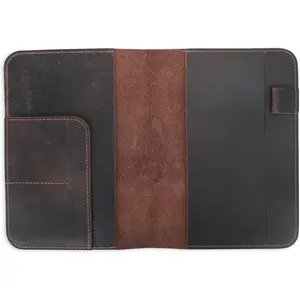 Refillable Medium A5 5.75"x8.25" Leather Journal Cover, Leather Bound Notebook for Travelers Writers, Perfect Gift for Anyone, Brown