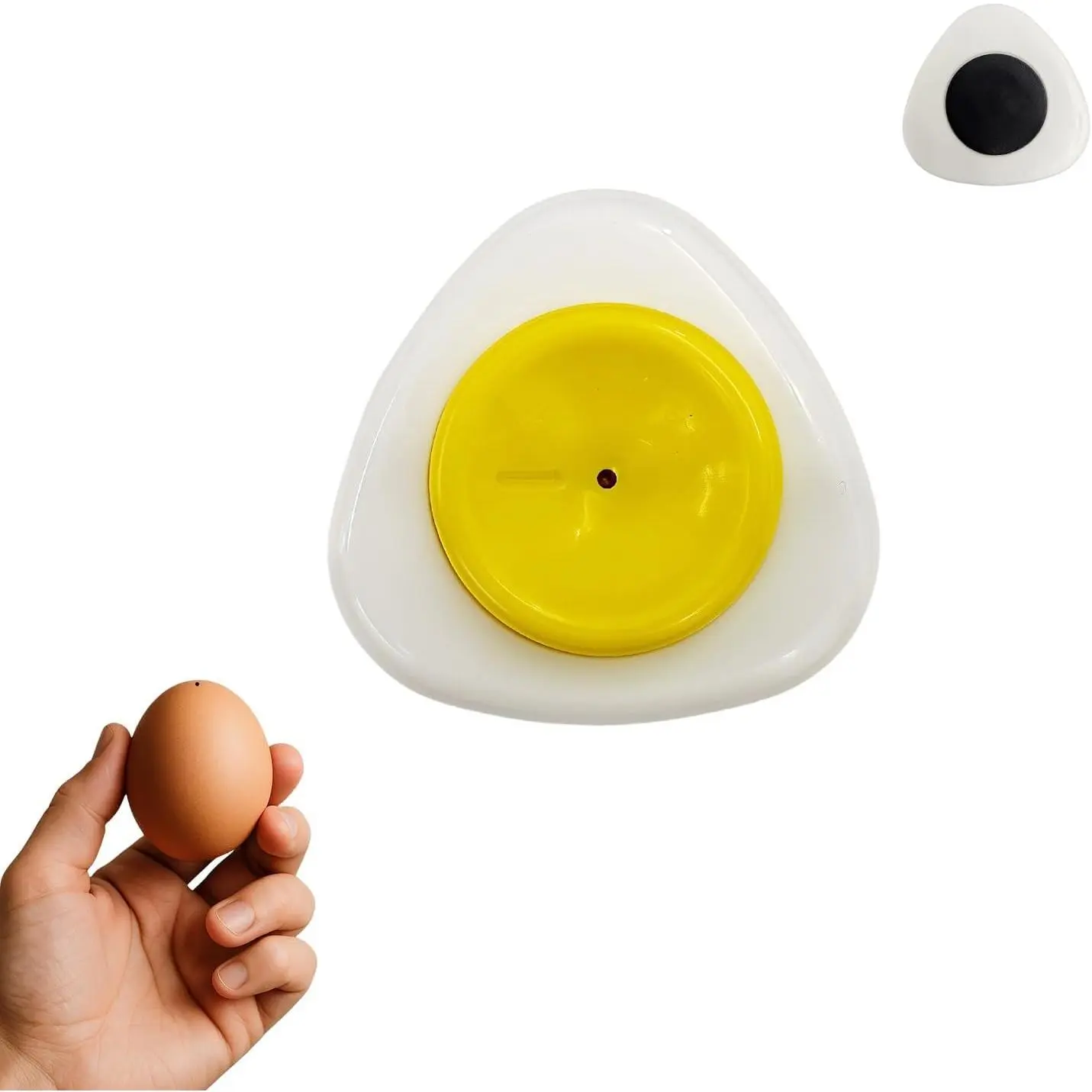 Egg Piercer for Hard Boiled Eggs –  Egg Hole Puncher with Stainless Steel  and Durable Plastic Base, for  Kitchen &  Service Use (White)