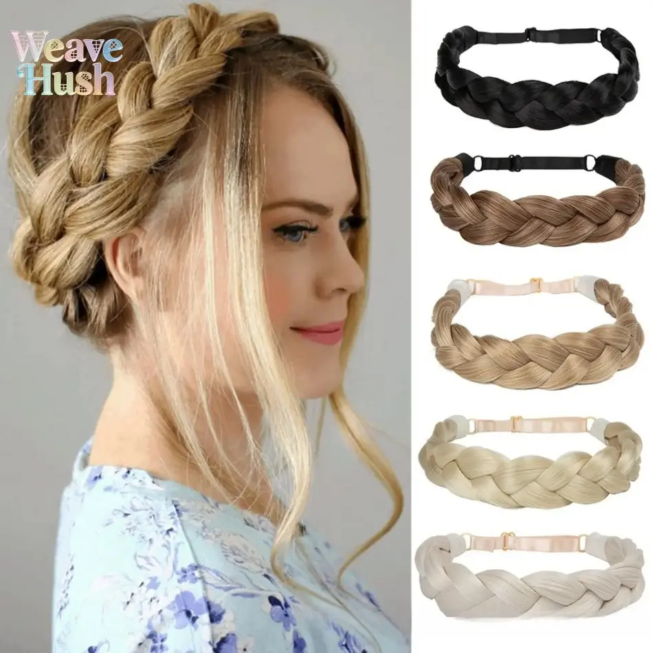 High‑Temperature‑Fiber Braided Hair Band, Daily‑Wear Hair Essentials, Adjustable Fishtail‑&‑Twist‑Braid Head‑Piece, Natural‑Looking Faux‑Braid Accessory for Daily‑Styling, Casual‑Outings and Travel‑Occasions