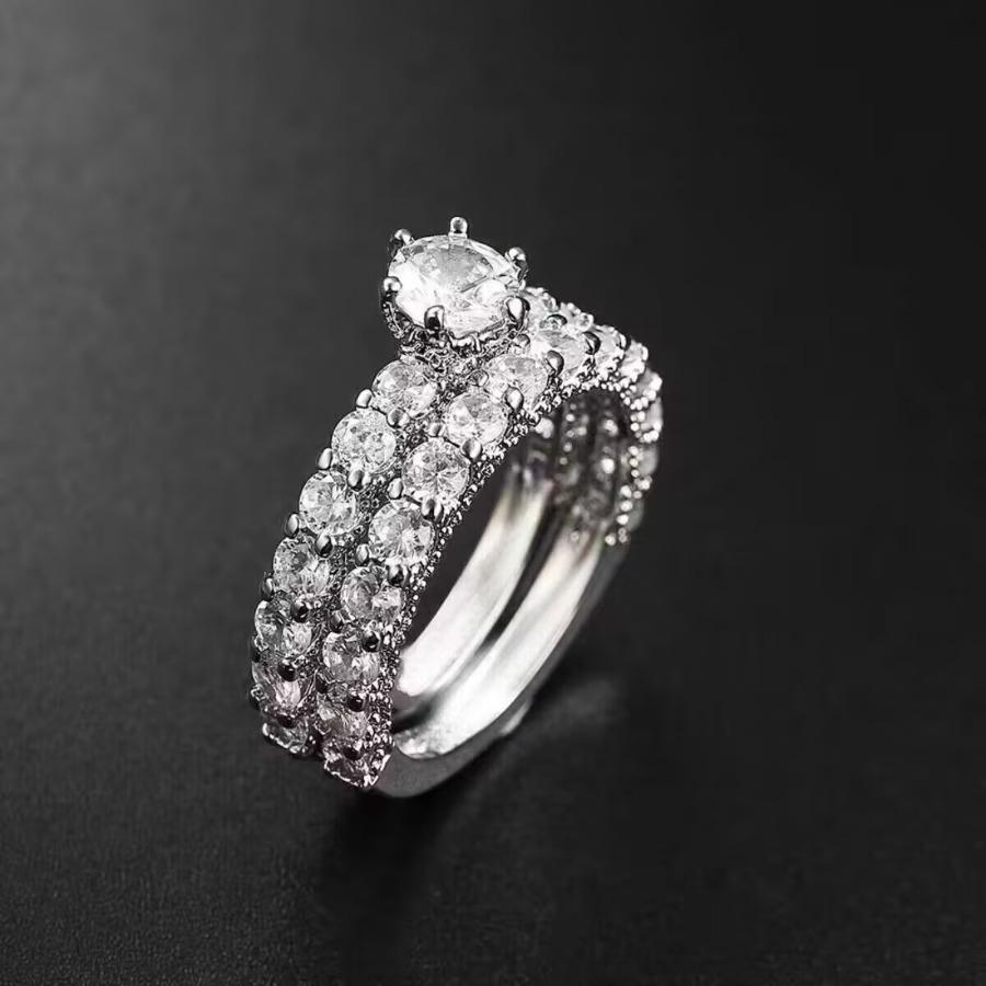 Proposal engagement ring Full diamond ring Simple and stylish ring