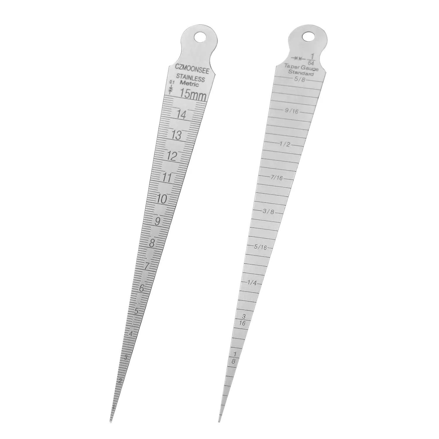 1-15mm Stainless Steel Double Sided Welding Taper Gauge Measuring Instrument Feeler Gauge Depth Gauge Aperture Ruler Inch&Metric Measuring Tool(1PCS)