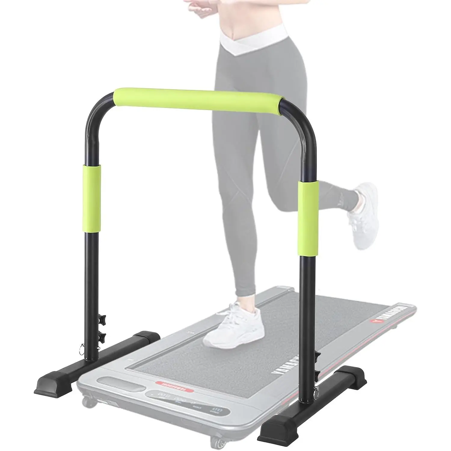 Handle Bar, Height Adjustable Safety Handrail for Treadmills |   31.4"-43.4" Height Adjustable, 440lbs Capacity, Fits 27.5" Wide Treadmills, Non-Slip Grip, Home Office Gym,