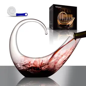 Yoxsuny Swan Decanter, 1.5L Lead-Free Crystal Glass, Wine Aerator, Juice Container, Perfect Gift for Wine Lovers, Wedding, Party