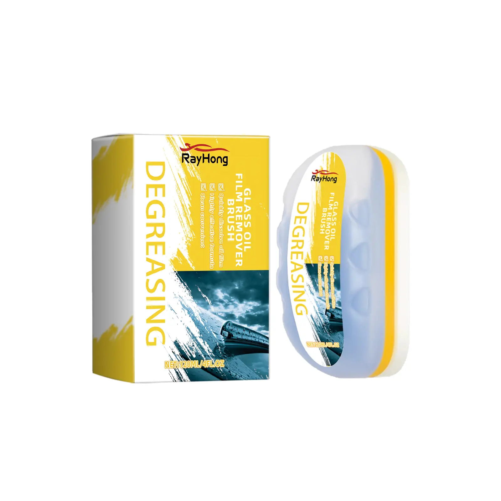 Rayhong Car Glass Cleaning Brush Glass Oil Remover Stain Remover Waterproof Window Cleaner Rainproof Cleaning Brush