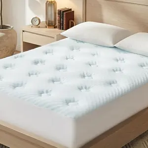 Memory Foam Mattress Pad Topper Queen, Queen Foam Mattress Topper Viscose Derived from Bamboo, Queen Size Bed Mattress Pad Cover for Back Pain Relief, 60" x80", White