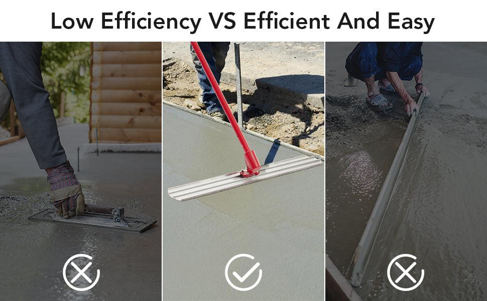 【GARVEE】Magnesium Bull Float Set: 48" x 8" and 36" x 8" Round Concrete Float Tools with Adjustable Bracket, Ergonomic Handles, and Multi-Angle Use for Professional Cement Finishing.