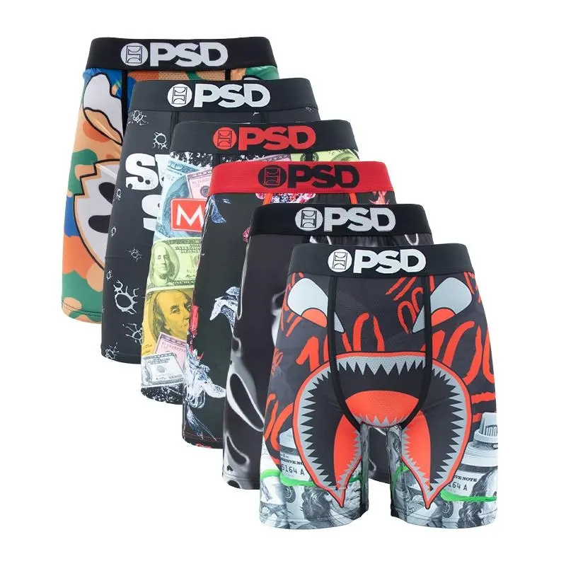 6Pcs Men Boxer Cueca Breathable Mens Underpants Men's Panties Plus Size S-XXL Print Mens Swimming Underwear Sexy Man Boxershorts
