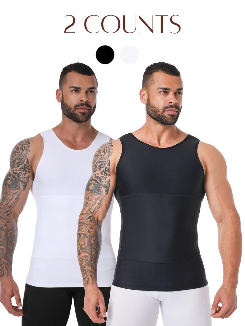 Men's Waist-Compression Tank Top, High Stretch Seamless Shapewear Top, Tummy Control Shaper for Men, Casual Comfy Men's Workout Shapewear for All Seasons, Waist Trainer Vest