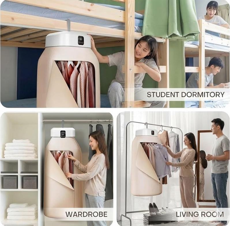 Mini Portable Clothes Dryer for Apartment, Dorm, RV & Travel, Easy-to-Use Compact Electric Dryer with Dryer Bag for Daily Laundry & Quick Drying