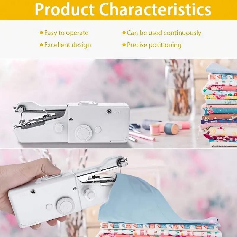 Portable Mini Handheld Electric Sewing Machine, 1 Set Practical Quick-Stitch Sewing Tool for Home Use, Sewing Supplies and Crafts, Birthday Gift Ideas and Gifts for Girlfriend (Batteries Not Included)