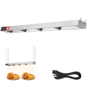 GARVEECommercial Stainless Steel Hanging Infrared Food Warmer Lamp, 36 Electric Strip Heater with Plug and Chains for Restaurants, Buffets, Catering, and Kitchen Use