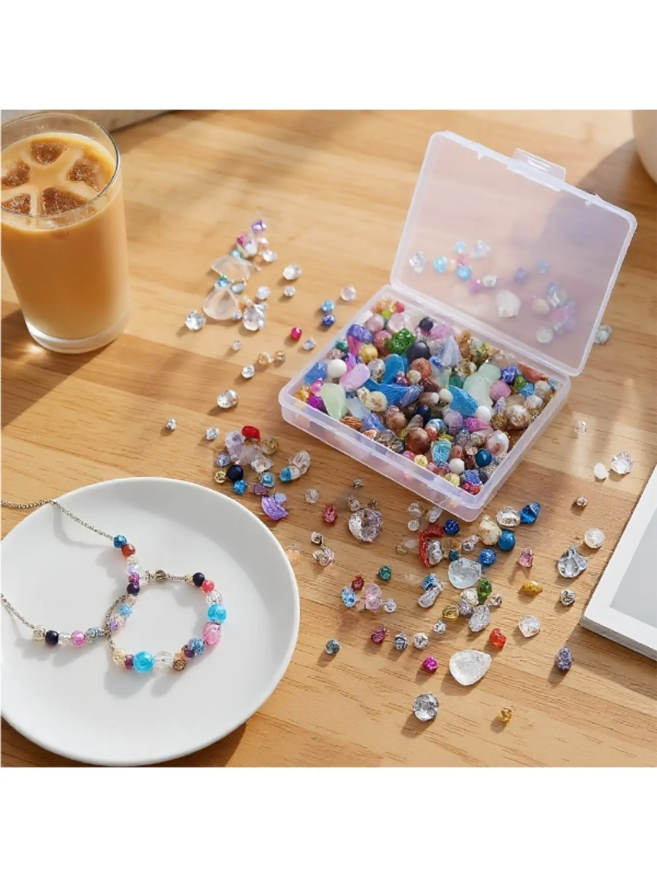 100g Premium Smooth Round Crystal Glass Beads, Mixed Color DIY Craft Supplies for Jewelry Design, Bulk Assortment, Jewelry Making Essentials