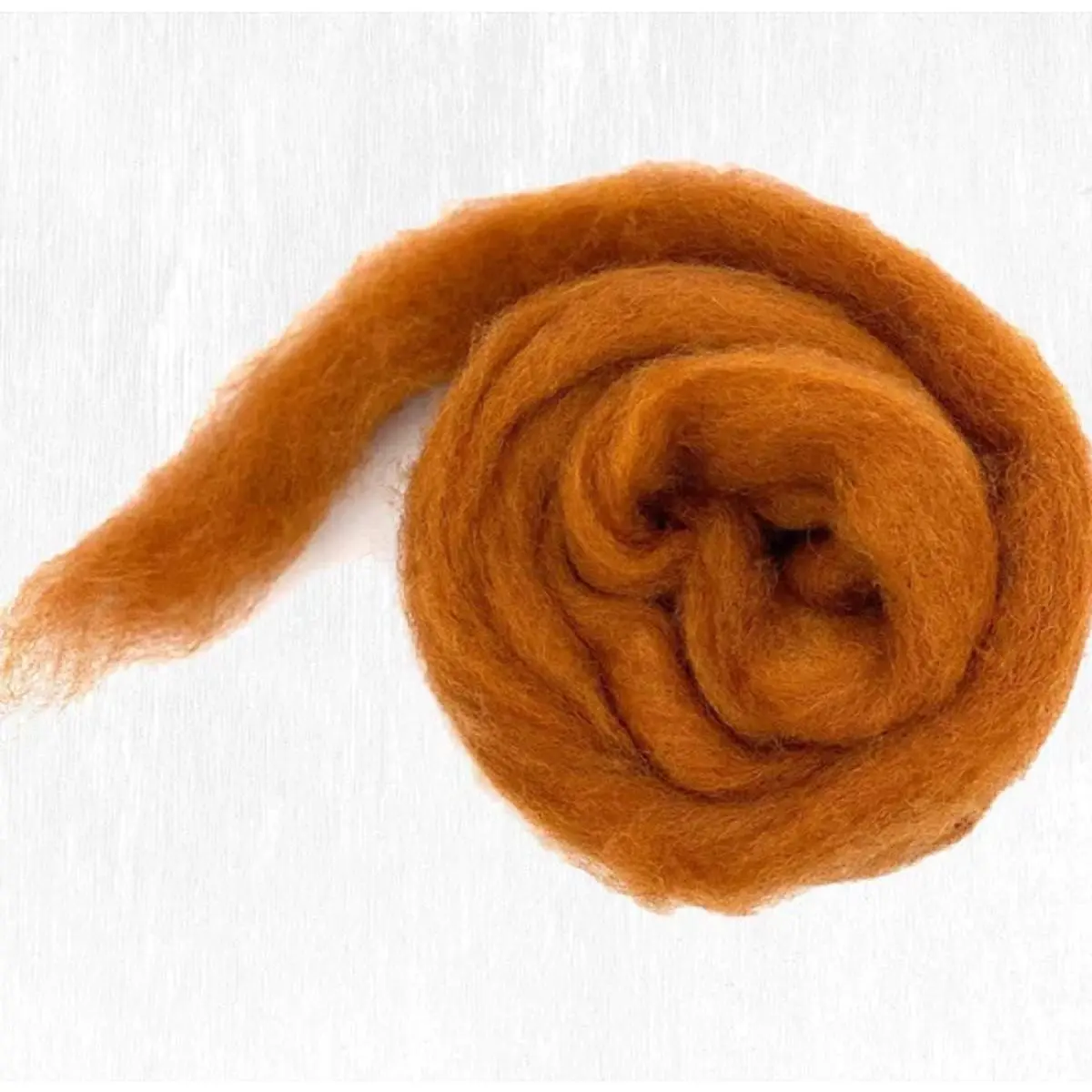 Carded Corriedale Wool Sliver - Furry Friends | 100% Natural 29 Micron Bulky Wool | Perfect for 3D Needle Felting, and Wet Felting (Fox Orange)