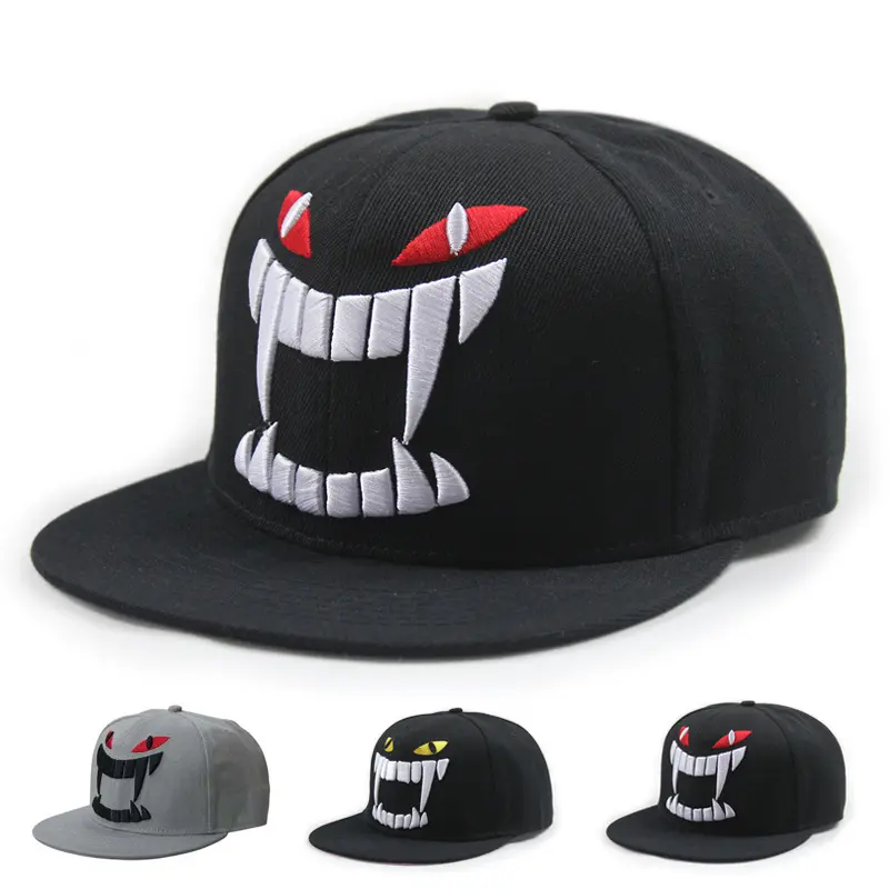 2026 hip hop baseball cap cartoon embroidered hat bboy street dance cap flat brim hat men's hat