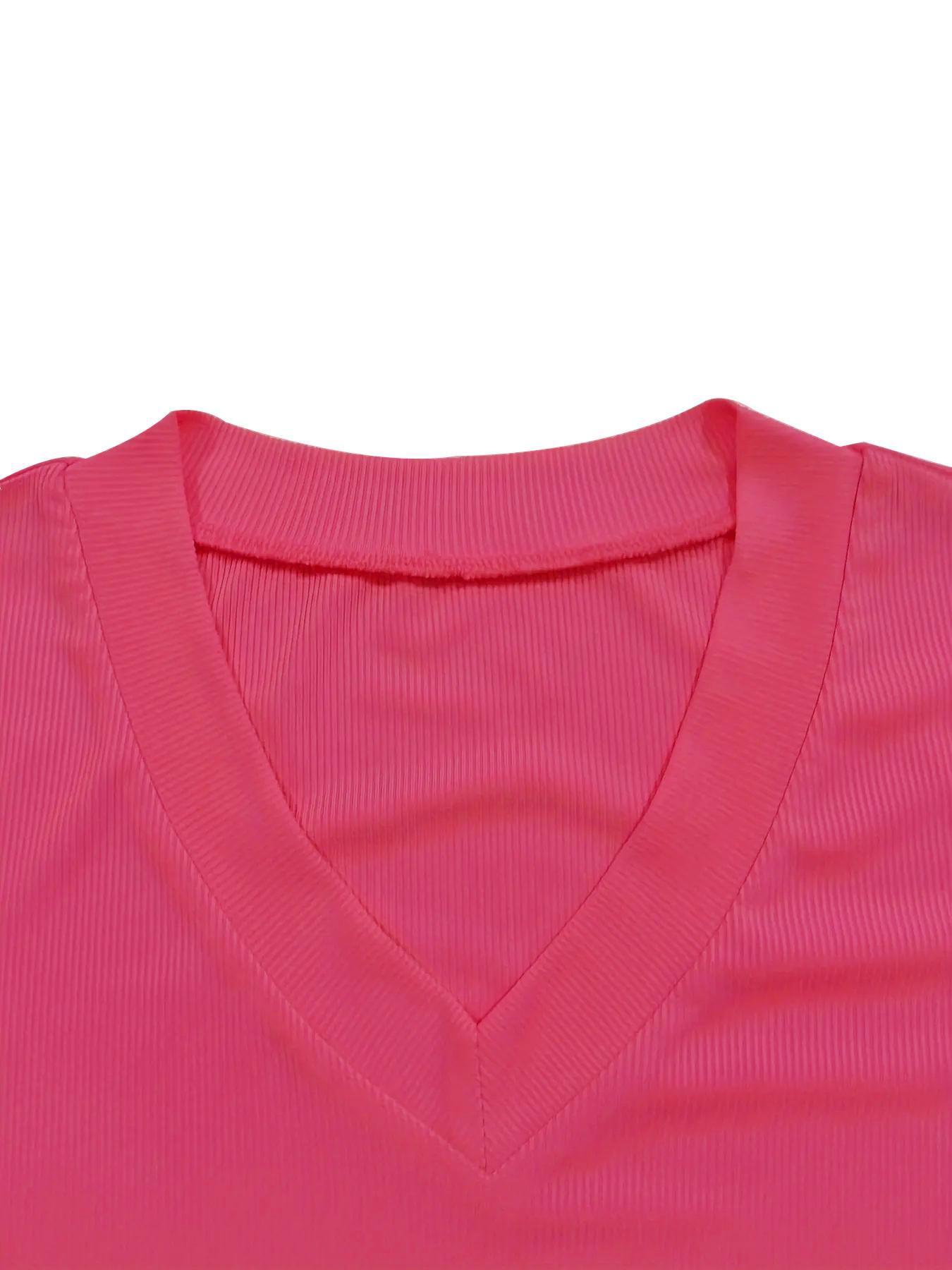 Plus Size Solid V Neck Roll Up Sleeve Tee, Casual Minimalist Streetwear Fitted Soft T-shirt , Women's Plus Clothing for Daily Wear, Everyday Cute Aesthetic Tops, Quality and Durability Jersey, Womenswear Plus Size Solid V Neck Roll Up Sleeve Tee, Casual Minimalist Streetwear Fitted Soft T-shirt , Women's Plus Clothing for Daily Wear, Everyday Cute Aesthetic Tops, Quality and Durability Jersey, Womenswear