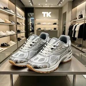 Men's/Women's Retro Silver Mesh Sneakers - Lightweight Casual Running Shoes, Height Boost & Non-Slip for Daily Wear