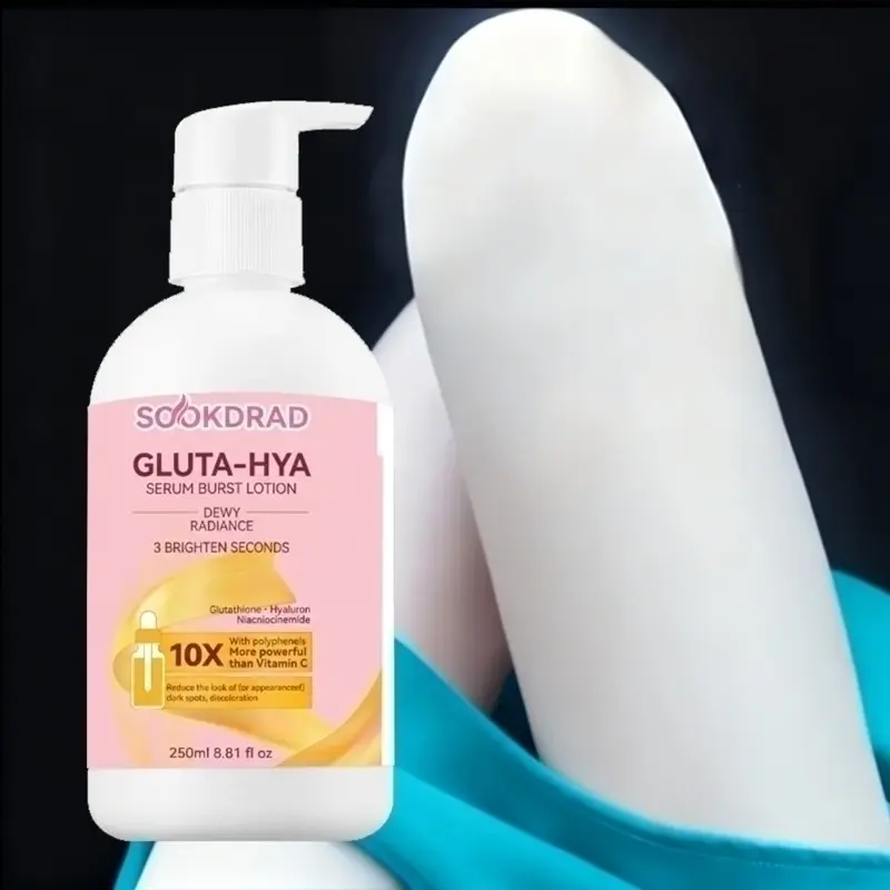 Brightening Hydrating Body Lotion with Glutathione, Hyaluronic Acid, Niacinamide, Polyphenols, Moisturizing, Refreshing, 250ML, Dry Skin Care