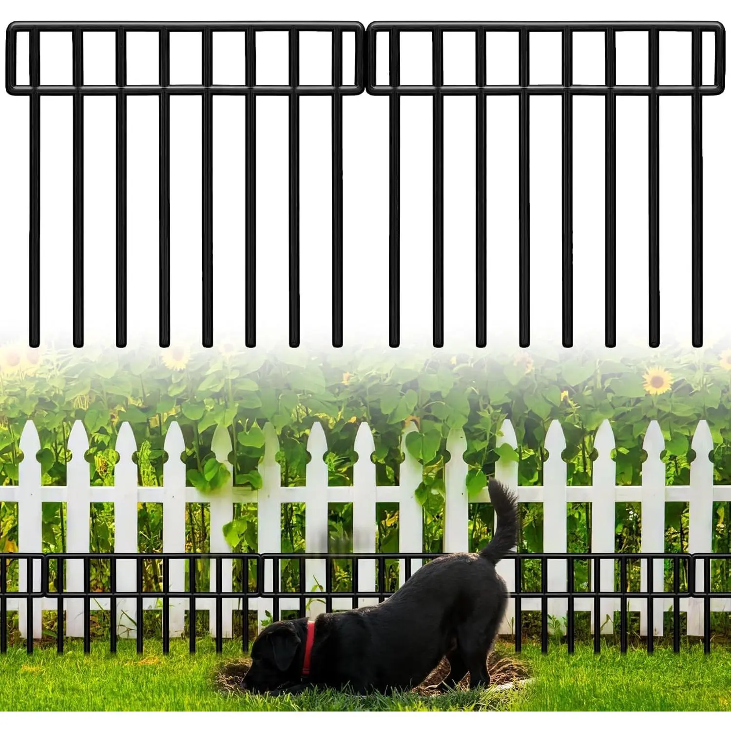 14 Pack Fence Panels 19.5 Ft(L) X 13Inch(H) Barrier Fence - No Dig Fence Panels  Dig Fence Barrier Metal Small Garden Fence Border for    Bottom Blocker for Outdoor Yard Patio