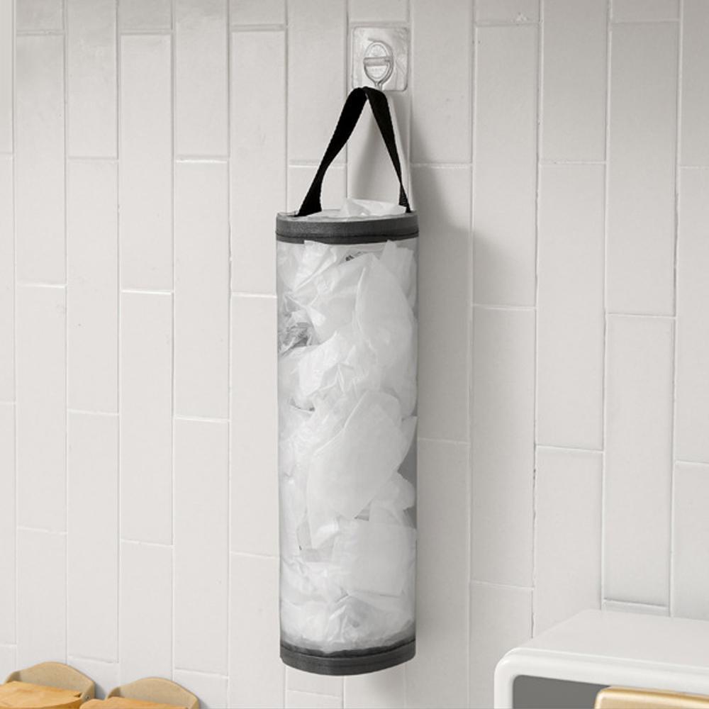 Space Saving Mesh Waste Bag Organizer, 1 Count/2 Counts Wall Mounted Garbage Bag, Household Shopping Bag Storage Container for Home Kitchen