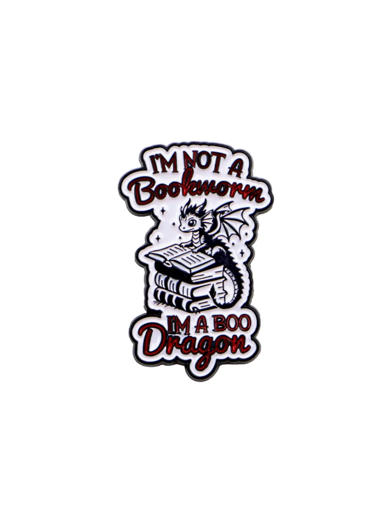 I'm Not A Bookworm Lapel Brooch Cute Enamel Pin , Book Lover Reading Dragon Badge for Backpack Jacket Hat, Fantasy Bookworm Jewelry Gift for Book Lovers Alloy Brooch Pin Accessories