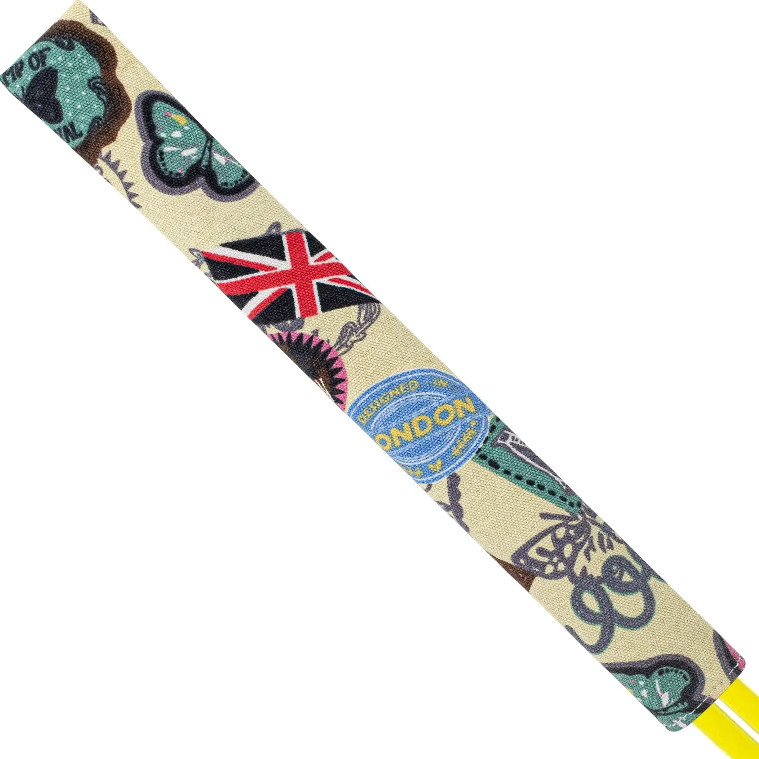 Retro Print Golf Alignment Stick Protective Cover, Thick PU Patterned Sleeve, Unisex Headcover for Golf Practice, Durable Golf Training Gear