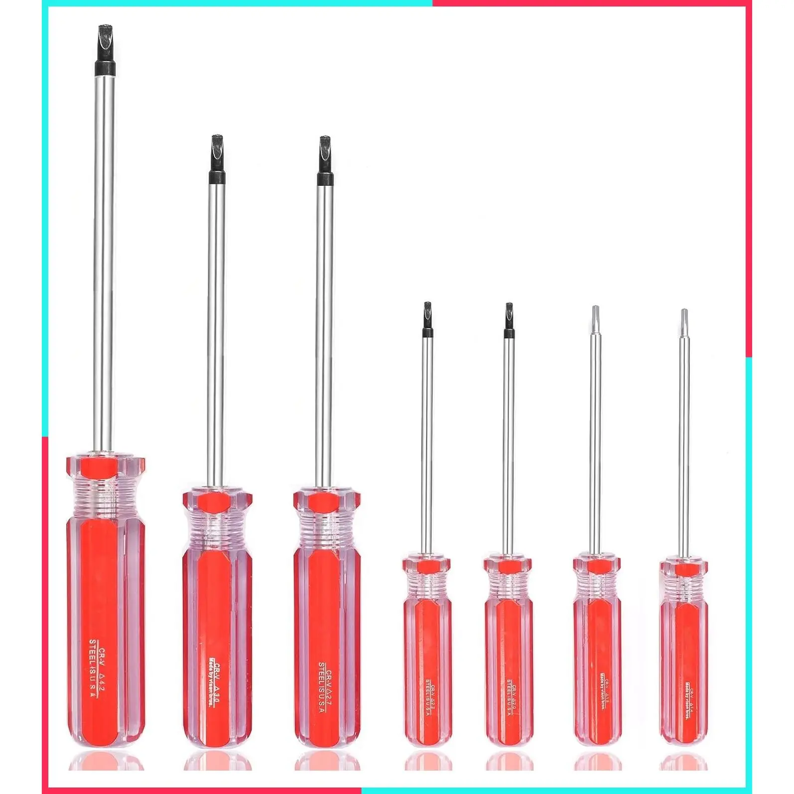 7-in-1 Triangle Screwdriver Set with 1.4mm to 4.2mm Bits for Electronics, Toys and Household Appliance Repairs