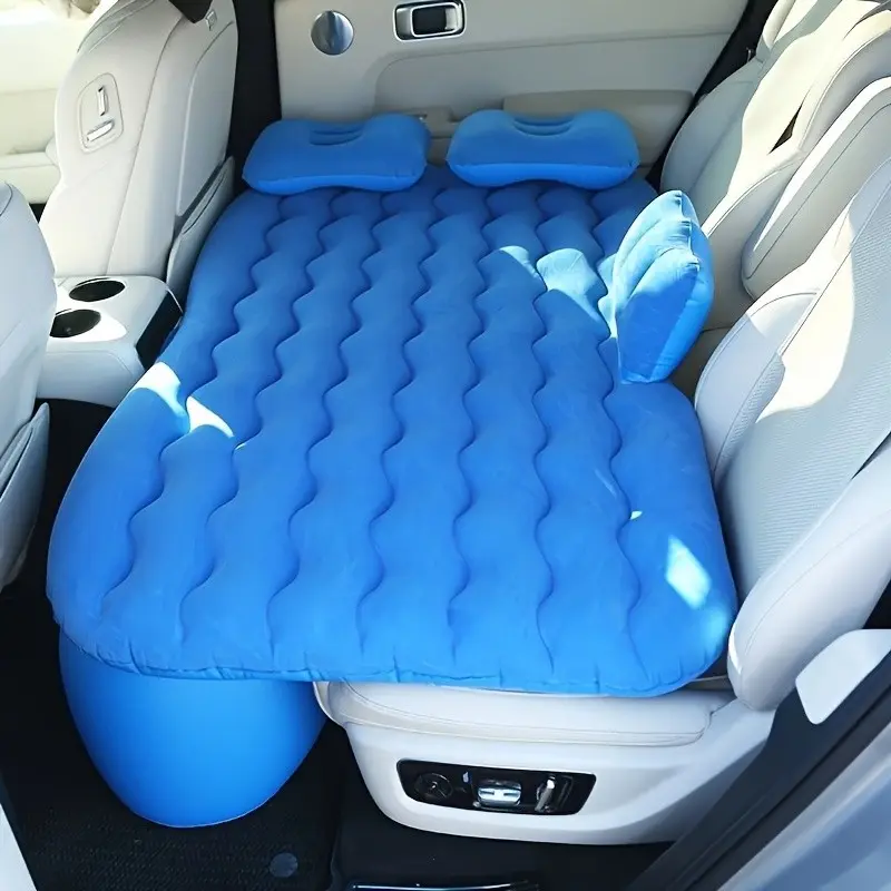 Portable Inflatable Bed for Suv, Camping and Travel, Universal Fleece Inflatable Bed, Fits Suv Trunk, Includes Storage Bag and Repair Kit, Blow Up Bed