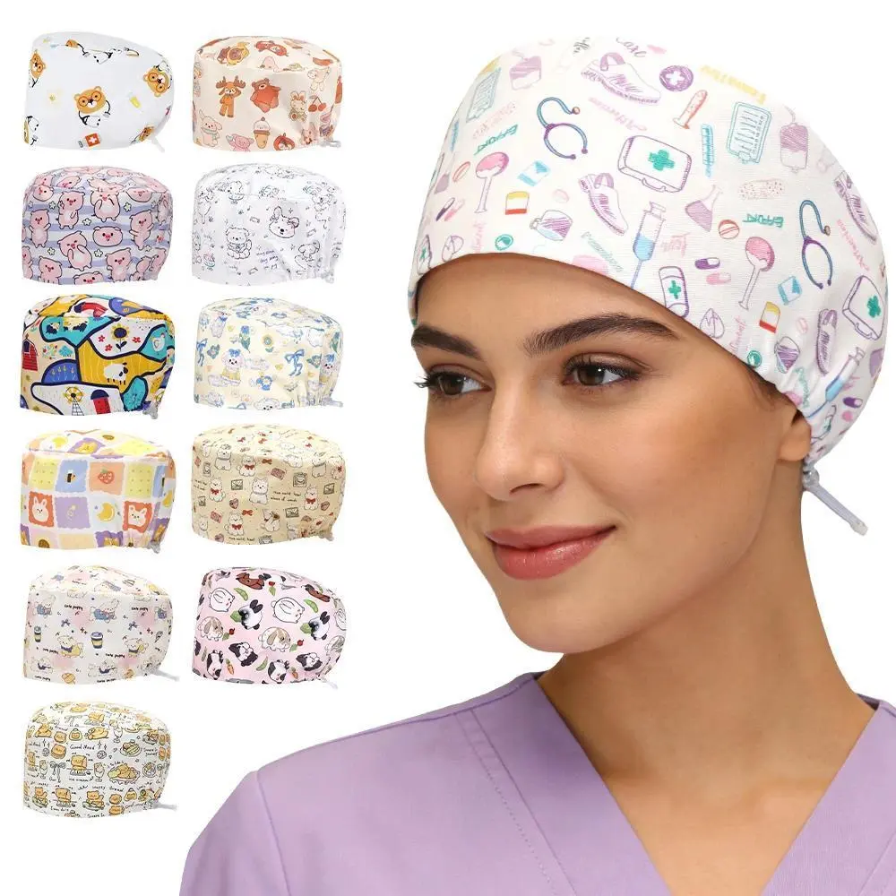 2026 100% Thick Cotton Nursing Hats for Women Men High Quality Medical Caps TOOTH Vet Doctor Scrub Hat K1160