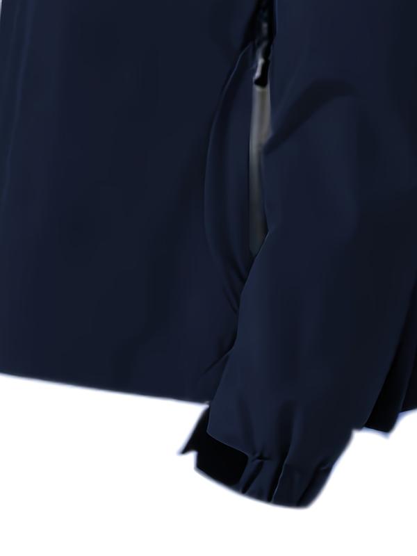 Men's Lightweight Polyester Fashion Hooded Jacket, Snap-On Letter Print, Full Zip Front, Casual Outdoor Spring & Fall Outerwear Men's Lightweight Polyester Fashion Hooded Jacket, Snap-On Letter Print, Full Zip Front, Casual Outdoor Spring & Fall Outerwear