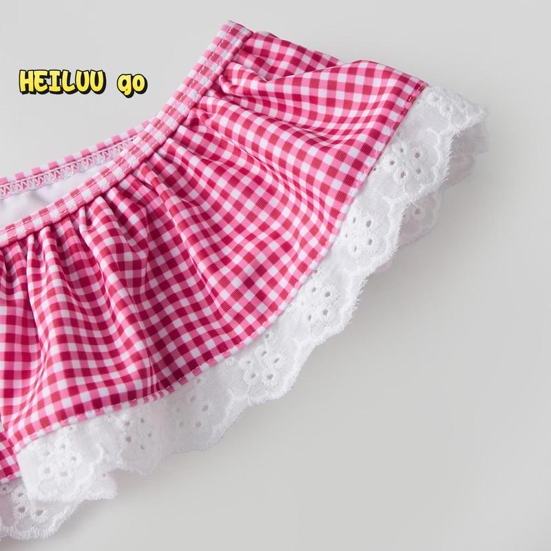 Women's 2 Piece Bikini Set Fashion Halter Neck Skirt Swimsuits Summer Two Piece Bathing Suit Polka Dot Print Bikini Set