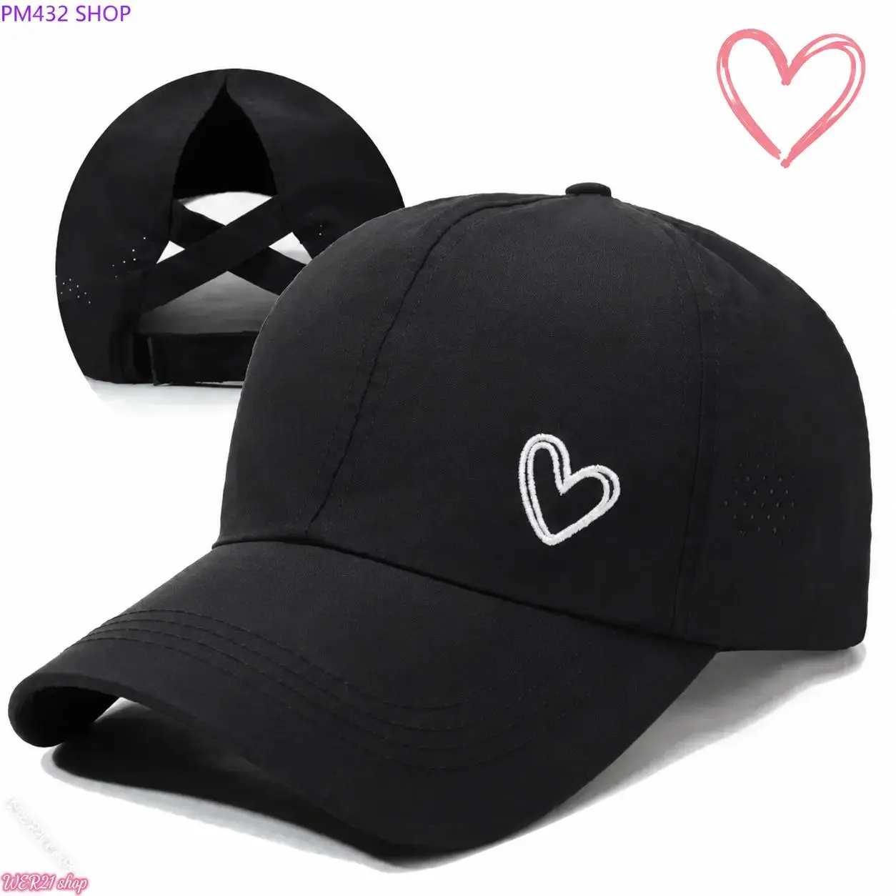 Women’s High Ponytail Baseball Cap – Mesh Back Breathable Sun Hat with Ponytail Slot, Lightweight Sporty Outdoor Cap for Running, Gym, Travel & Daily Summer Wear