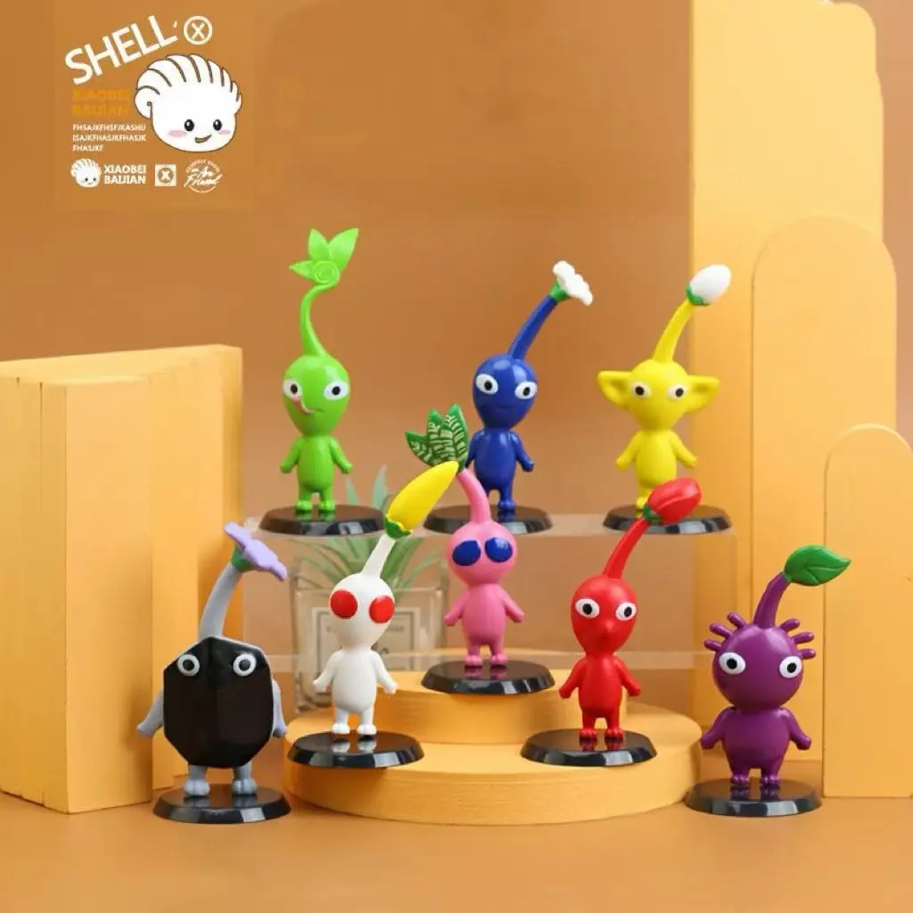 8pcs Hot Selling Pikmin Plush Toys, Cute Pikachu Figure Model, Desktop Decoration, Collectible Figurine Set, Desktop Decor Figures, Decorative Figures