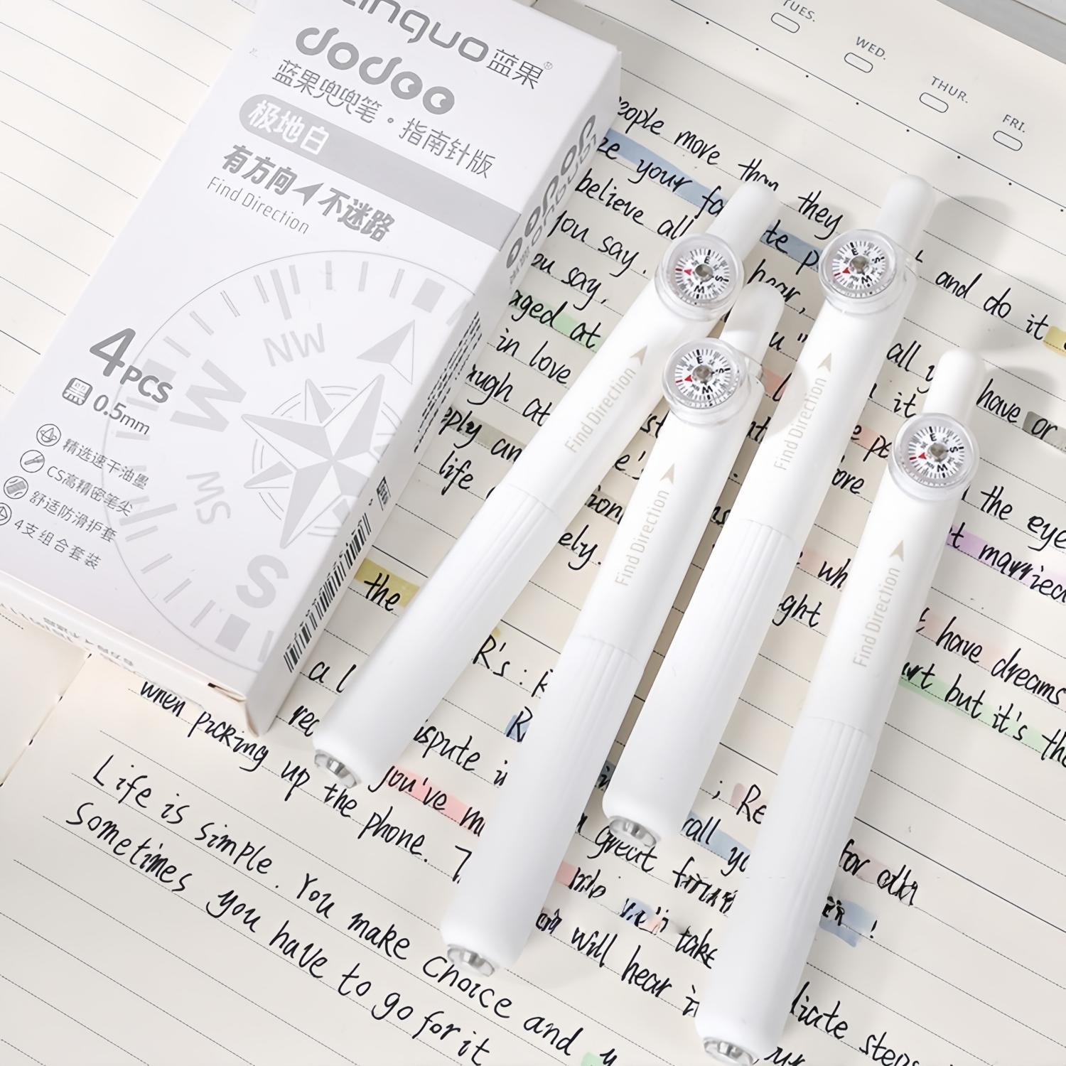 Creative Compass Short Round Pocket Pen, Mini Nurse Pen, Comfort Grip Orienteering Compass Find Direction, Ink Pen for School Office Examination